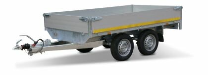 260x150cm dubbelas plateauwagen verkrijgbaar in 2000kg tot 2700kg