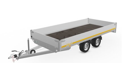 406x180cm dubbelas plateauwagen verkrijgbaar in 2000kg tot 3500kg