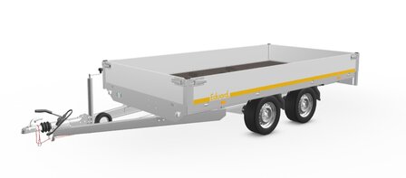 356x200cm dubbelas plateauwagen verkrijgbaar in 2000kg tot 3500kg