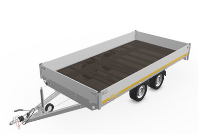 406x200cm dubbelas plateauwagen verkrijgbaar in 2000kg tot 3500kg