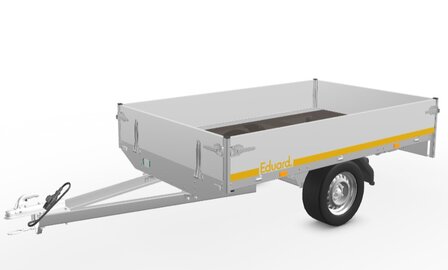 230x140cm enkelas plateauwagen met GRATIS optiepakket