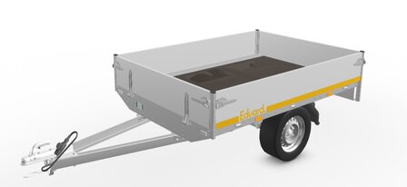 200x140cm enkelas plateauwagen met GRATIS optiepakket
