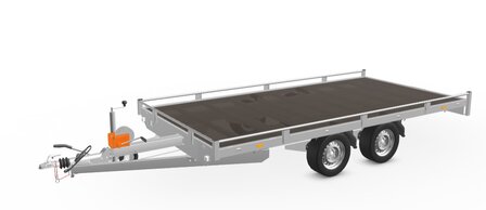 406x200cm autotransporter met rijplaten en lier 