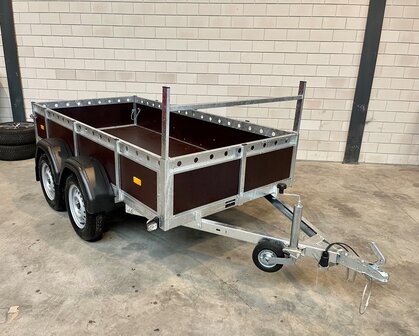 257x132cm Dubbelas aanhangwagen met GRATIS OPTIE-PAKKET en COC