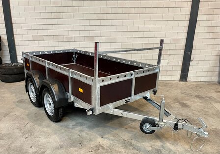 257x132cm Dubbelas aanhangwagen met GRATIS OPTIE-PAKKET en COC