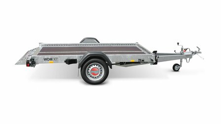 251x153cm afzinkbare WOM XT motoraanhangwagen met 1300kg as.