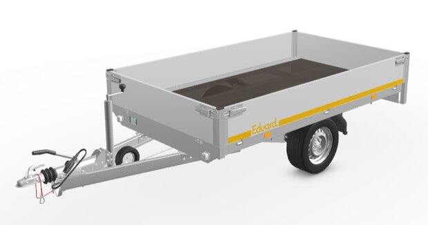 260x150cm enkelas plateauwagen verkrijgbaar in 1000kg tot 1800kg