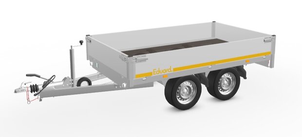 260x150cm dubbelas plateauwagen verkrijgbaar in 2000kg tot 2700kg