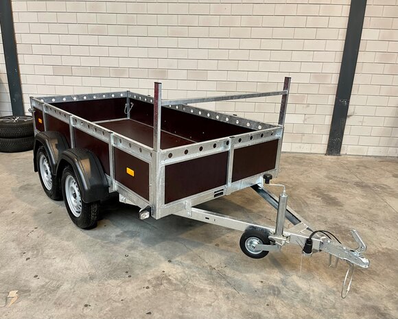 257x132cm Dubbelas aanhangwagen met GRATIS OPTIE-PAKKET en COC