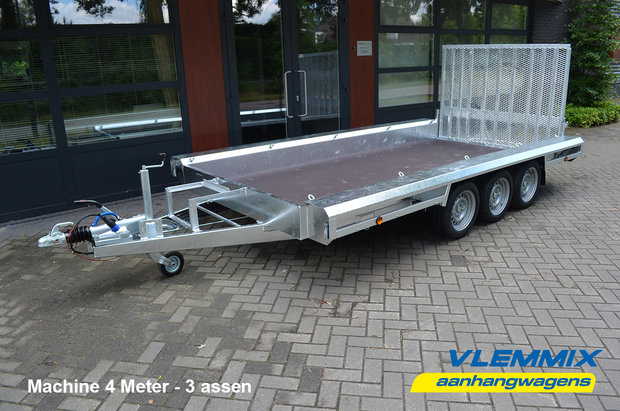 Machinetransporter 400x180cm - 3500kg - Drieasser - 3x 1500kg