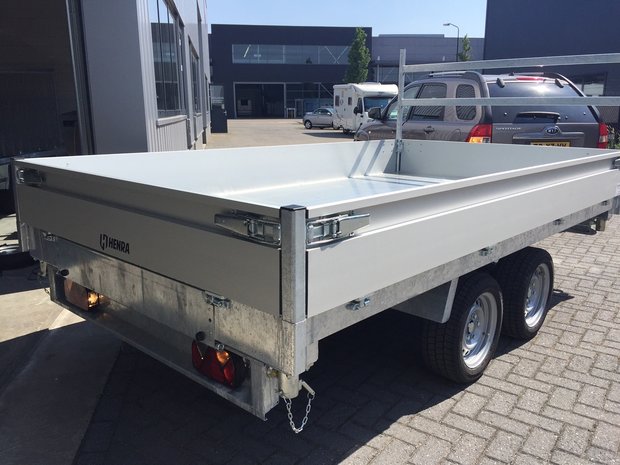 Henra 3 zijdige verlaagde kipper 331x185cm - 3500kg - dubbelas -  elektrisch - 
