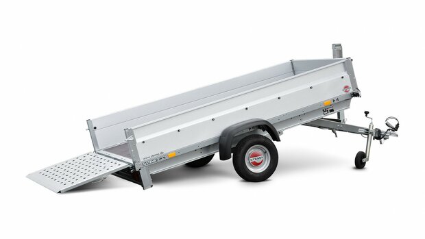 Bakwagen enkelas kantelbaar 251x128cm - 750kg - ongeremd