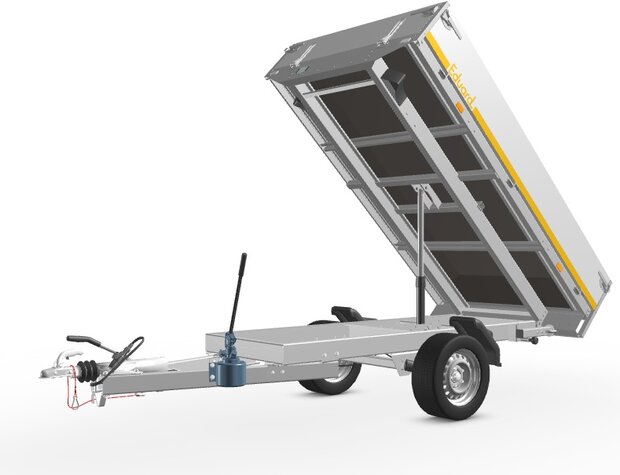 Kipper geremd 251x145cm - 1350kg - met alu borden 30cm 