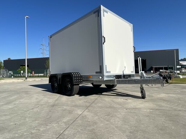 258x130cm - dubbelas geremd gesloten aanhangwagen 