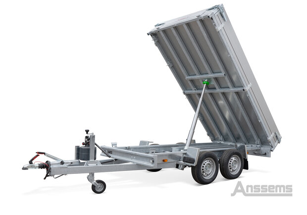 Benne basculante 305 x 153 cm - 2 000 kg - double essieu - frein&eacute;e