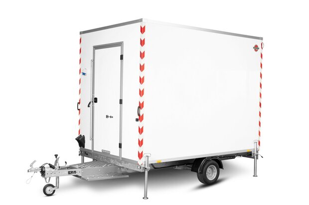 Bouwkeet / schaftkeet aanhangwagen - geremd 1300kg 