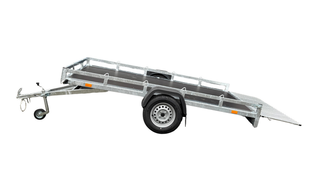 Multi transporter enkelas kipdissel en laadklep 300x150cm - 750kg - ongeremd