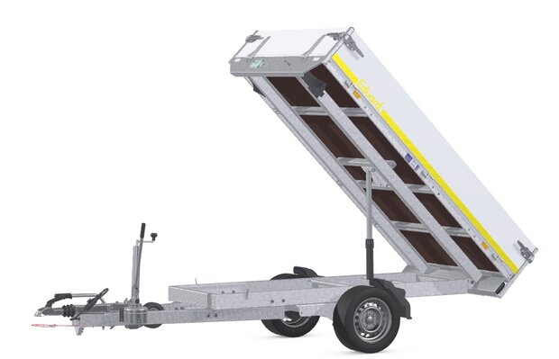 Benne basculante 251 x 145 cm - 1 350 kg - essieu simple - frein&eacute;e