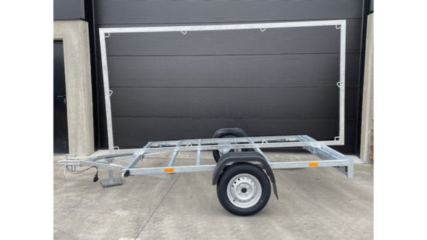 Reclamewagen enkelas 260x150cm - 750kg - ongeremd