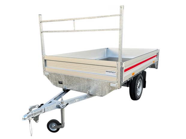 Plateauwagen 260x150cm - 750kg - ongeremd - enkelas