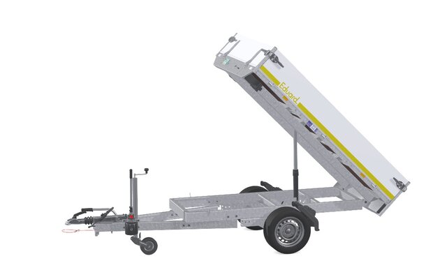 Kipper 231x145cm - 1500kg - enkelas - geremd - handpomp