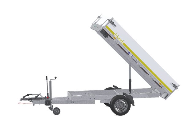 Kipper 251x145cm - 1500kg - enkelas - geremd - handpomp
