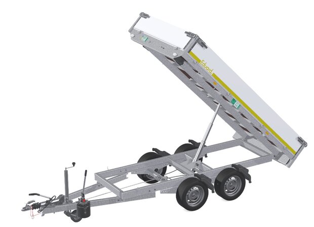 Kipper 311x160cm - 2000kg - dubbelas - geremd - handpomp