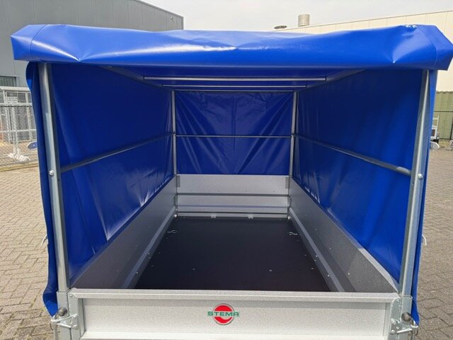 208x114cm Enkelas aanhangwagen met huif 120cm met GRATIS OPTIE-PAKKET en COC