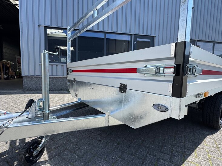 414x188cm dubbelas  2000kg - 2700kg - 3500kg  geremde plateauwagen 