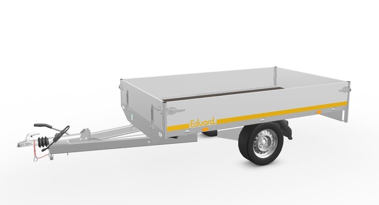 Plateauwagen geremd 251x145cm - 1500kg - met alu borden 30cm