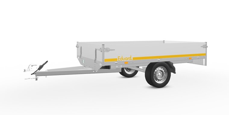 Plateauwagen ongeremd 251x145cm - 750kg - met alu borden 30cm