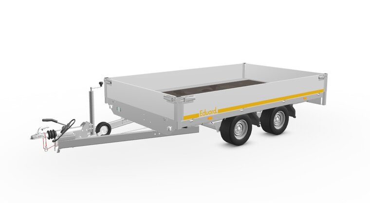 Plateauwagen geremd 311x180cm - 2000kg - met alu borden 30cm