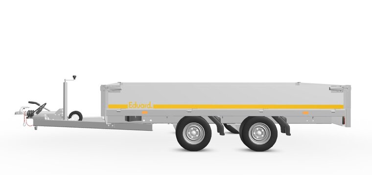 Plateauwagen geremd 311x180cm - 2000kg - met alu borden 30cm