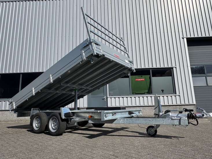 Kipper geremd 305x178cm - 3000kg - met alu borden 30cm - dubbelas 