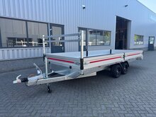 614x208cm dubbelas  2000kg - 2700kg - 3500kg  geremde plateauwagen 