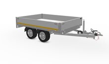 Plateauwagen geremd 256x180cm - 2000kg - met alu borden 30cm