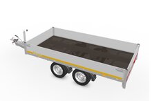 Plateauwagen geremd 311x160cm - 2000kg - met alu borden 30cm