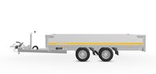 Plateauwagen geremd 311x160cm - 2000kg - met alu borden 30cm