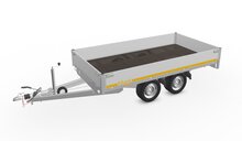 Plateauwagen geremd 311x160cm - 2700kg - met alu borden 30cm