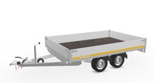 Plateauwagen geremd 311x200cm - 2700kg - met alu borden 30cm