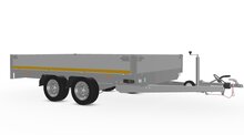 Plateauwagen geremd 311x200cm - 2700kg - met alu borden 30cm