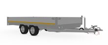 Plateauwagen geremd 406x200cm - 2700kg - met alu borden 30cm