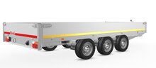 Plateauwagen geremd 406x200cm - 3500kg - met alu borden 30cm