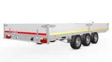 Plateauwagen geremd 456x220cm - 3500kg - met alu borden 30cm