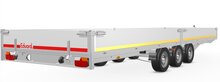 Plateauwagen geremd 606x200cm - 3500kg - met alu borden 30cm