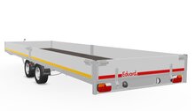 Plateauwagen geremd 606x200cm - 2700kg - met alu borden 30cm