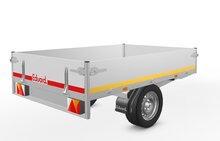 Plateauwagen ongeremd 201x145cm - 750kg - met alu borden 30cm