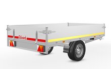 Plateauwagen ongeremd 231x145cm - 750kg - met alu borden 30cm