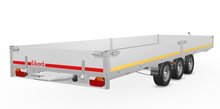 Plateauwagen geremd 556x200cm - 3500kg - met alu borden 30cm - incl. rijplaten 