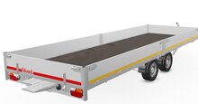 Plateauwagen geremd 556x200cm - 2700kg - met alu borden 30cm - incl. rijplaten